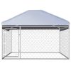 Outdoor Dog Kennel with Roof 78.7"x78.7"x53.1"