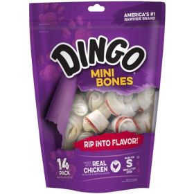 Dingo Meat in the Middle Rawhide Chew Bones (Option: Mini  2.5" (14 Pack))