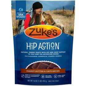 Zukes Hip Action Dog Treats (Option: Peanut Butter & Oats Recipe  1 lb)