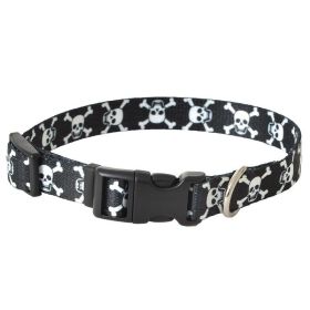 Pet Attire Styles Skulls Adjustable Dog Collar (Option: 10"14" Long x 5/8" Wide)