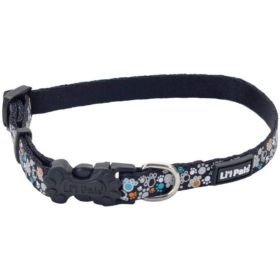 Li'L Pals Reflective Collar (Option: Teal and Orange Paws 812"L x 3/8"W)