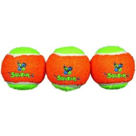 Spunky Pup Squeak Tennis Balls Dog Toy (Option: Small  3 count)