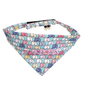 Touchdog 'Bad-to-the-Bone' Elephant Patterned Fashionable Velcro Bandana (Color: Aqua)